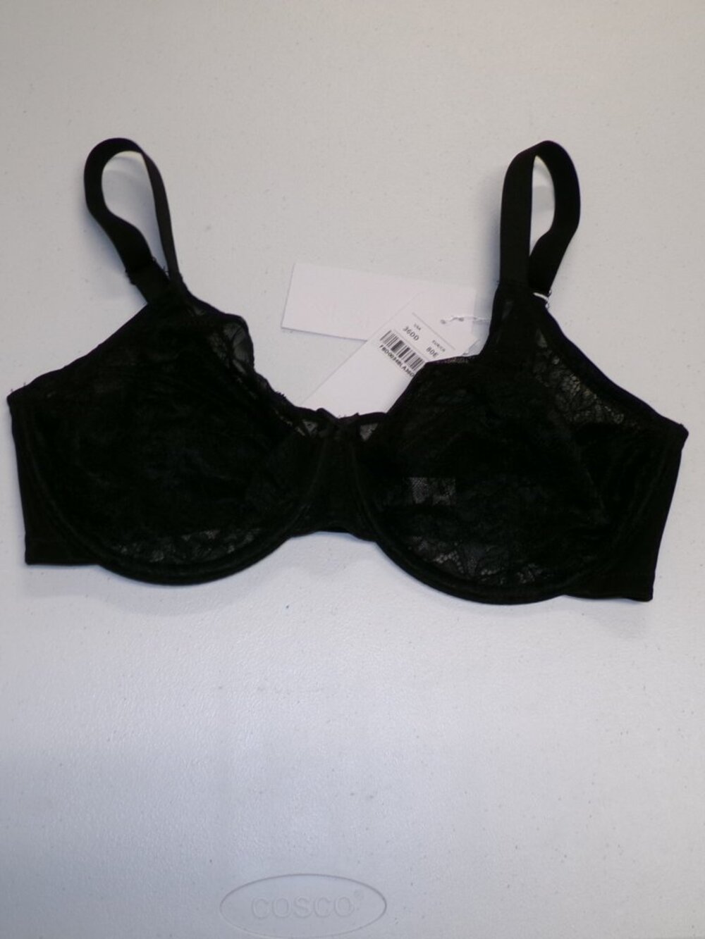 NWT HSIA Sheer Black Lace Underwire Full Figure Bra sz 36DD 36 DD
